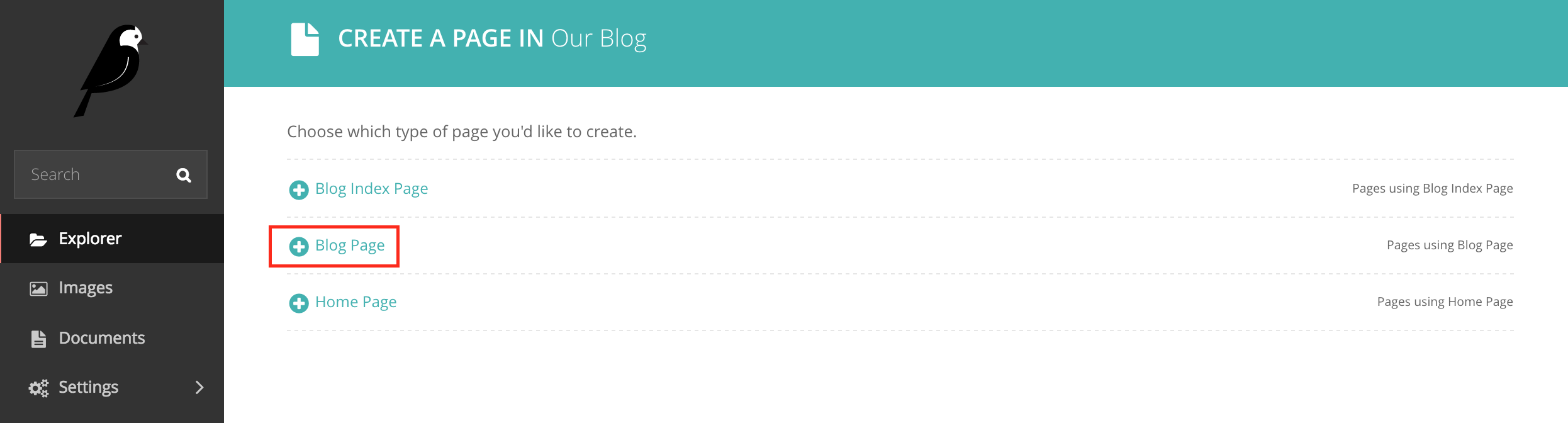 选择 BlogPost 类型